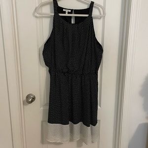 Maurices black and white polka dot dress NWOT
